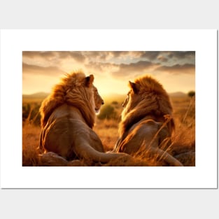 Lion Animal Nature Majestic Wilderness Posters and Art
